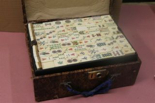 Mahjong Majong Bone and Bamboo Set 176 tiles Vintage Mahjong Game 11