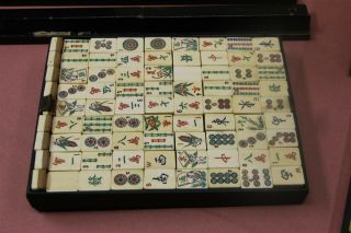 Mahjong Majong Bone and Bamboo Set 176 tiles Vintage Mahjong Game 4