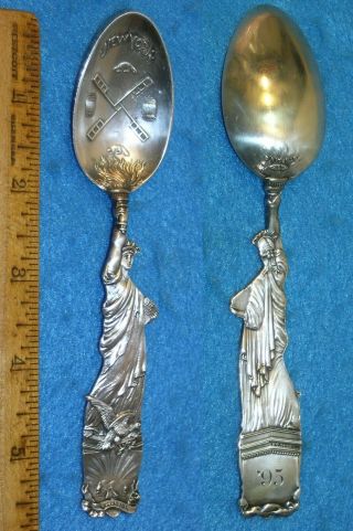 Antique 1895 Shiebler Co York City Statue Of Liberty Sterling Souvenir Spoon