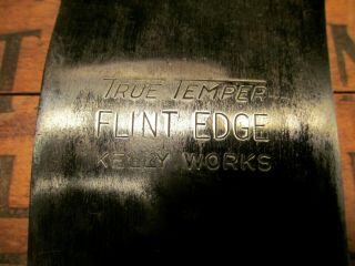 Vtg True Temper Flint Edge Kelly Double Bit Axe Old Logging Camp Tool