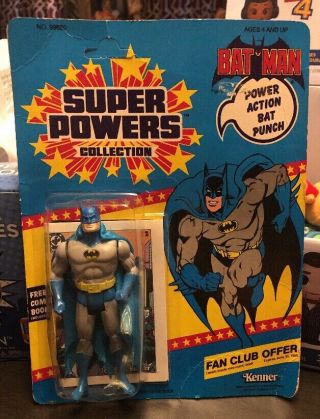 1985 Kenner Powers Batman 23 Back Vintage Carded Figure Moc Rare