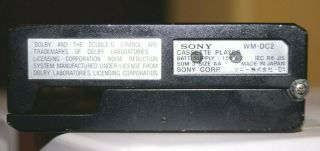 Vintage Sony Professional Walkman WM - DC2 Cassette Player w/ Rare DC2 Softcase 12