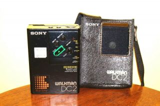 Vintage Sony Professional Walkman Wm - Dc2 Cassette Player W/ Rare Dc2 Softcase