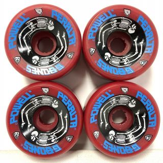 Nos Powell Peralta 1987 Red G - Bones Skateboard Wheels 64mm 97a Vintage