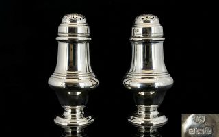 Pair Solid Silver Pepperettes Birmingham 1935