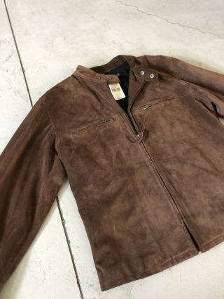 Polo Ralph Lauren Medium Leather Jacket Biker RRL Suede VTG Brown Gunner 2