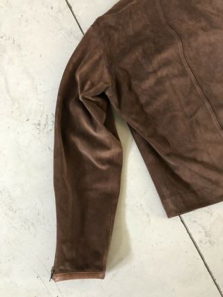 Polo Ralph Lauren Medium Leather Jacket Biker RRL Suede VTG Brown Gunner 7