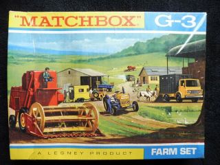 RARE MATCHBOX G - 3 FARM MACHINERY GIFT SET BOX // VEHICULES 2