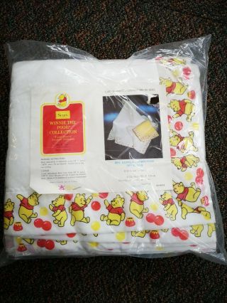 Nwt Winnie The Pooh Vintage Baby Blanket Sears Acrylic Satin Trim 36x50