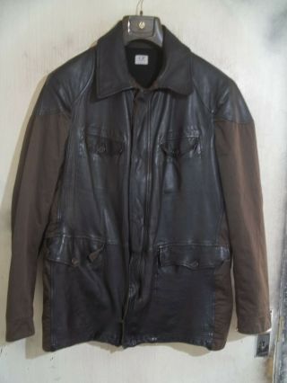 Vintage Cp Company Leather Cotton Field Jacket Size L