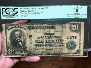 $20 1902 Pb First National Appalachia Virginia Va " Mega Rare " Only 3 On Census