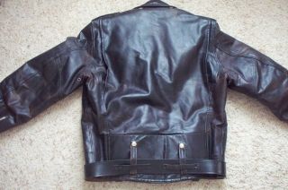 Vintage AMF Harley - Davidson Black Leather Motorcycle Jacket W.  Belt Size 36 ? 7