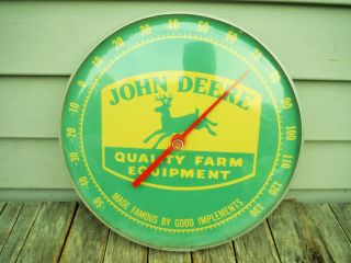 Vintage John Deere Quality Farm Equipment 12 " Thermometer Sign