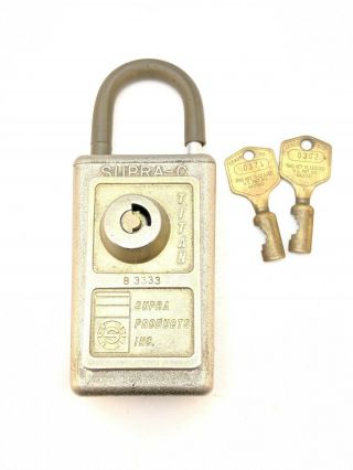 Vintage Supra - C Titan Series 2 Padlock Real Estate Lock With 2 Keys