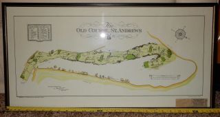 Vintage Map The Old Golf Course St.  Andrews Mackenzie Mccorquodale With Ticket