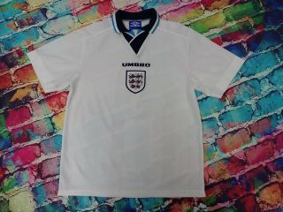 G47 1995 - 97 England Home Shirt Vintage Football Jersey Medium