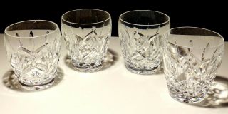 4 Vintage Waterford Crystal Araglin Old Fashioned Glasses 3 1/2 " 9 Ounces
