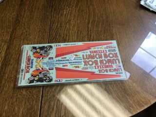 Tamiya Lunchbox Decal Sheet 10047 Vintage Not Reissue