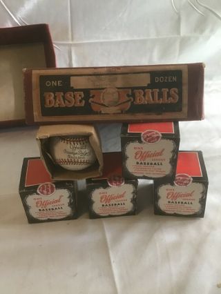 Five Rawlings Official Brooklyn Dodgers Baseball Horsehide Vintage Nos Base Ball