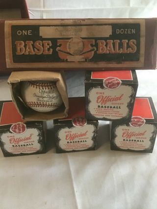 Five Rawlings Official Brooklyn Dodgers Baseball Horsehide Vintage NOS Base ball 4