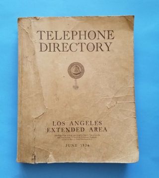 - Rare - 1936 Los Angeles City La County Telephone Directory California Phone Book