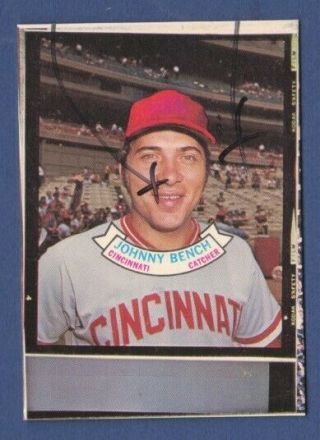 1972 Topps Candy Lids Johnny Bench Uncut Proof Lid Card Rare,  Blank Back