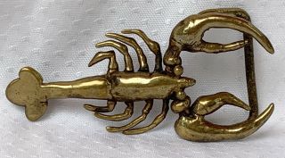 Vintage Dainty Lobster Brass Belt Buckle