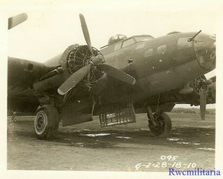 Org.  Photo: B - 17 Bomber Being Serviced On Airfield; 1944 (1)