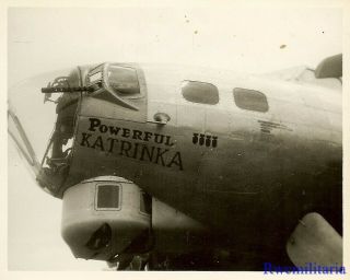 Org.  Nose Art Photo: B - 17 Bomber " Powerful Katrinka "