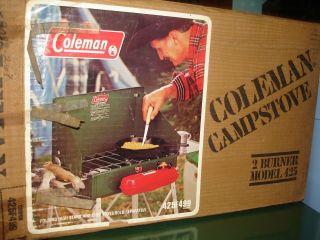 Vintage Coleman 2 Burner Camp Cook Stove Camping 425 F499