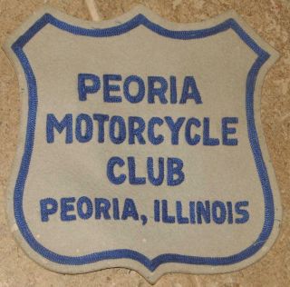 Vintage Peoria Motorcycle Club Il Illinois Felt Leather Jacket Back Patch