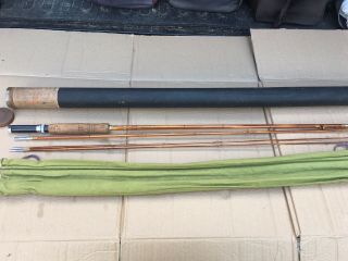 Vintage Montague Rapidan 1rf Bamboo Fly Rod 3pc 8 1/2 Ft With Spare Tip