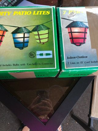 2 Boxes Vintage Patio 7 Lights 15 Ft Cord/indoor/outdoor Bar Party Camping Rv