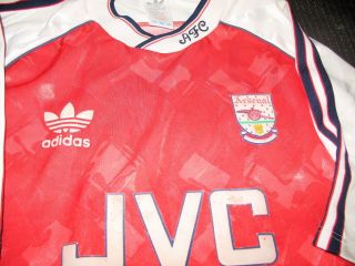 Rare Vintage Arsenal 1990 - 1992 JVC Jersey Shirt Size L MADE IN UK FROM ERA 2