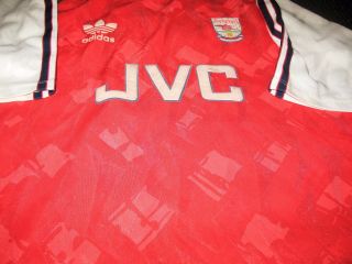 Rare Vintage Arsenal 1990 - 1992 JVC Jersey Shirt Size L MADE IN UK FROM ERA 3