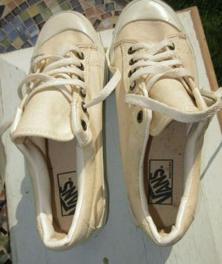 VANS White Canvas Athletic Shoes / US Woman size 8 1/2 / Made in USA / Pre - owned 8