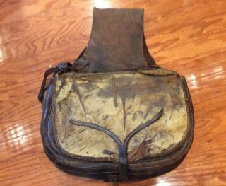 Vintage Well Worn Leather Western Cowboy Saddle Bags Large