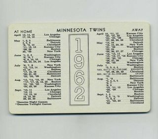(3) Vintage 1962 Pocket Schedule Adv Cards GRAIN BELT BEER Minnesota Twins w4663 4
