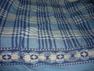 Old Vintage 30s Camp Blanket Blue