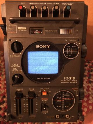 Sony Fx - 310 Vintage Mini Portable Tv Fm/am/cassette Recorder