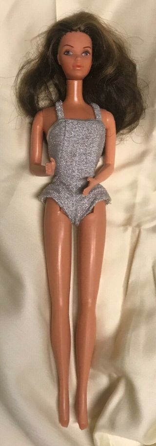 Barbie 1977 Fashion Photo Pj Rare Brunette Vintage Htf Doll With Silver Bodysuit