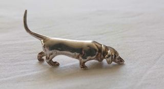 Vintage London Small Sterling Silver Model Of A Dog 