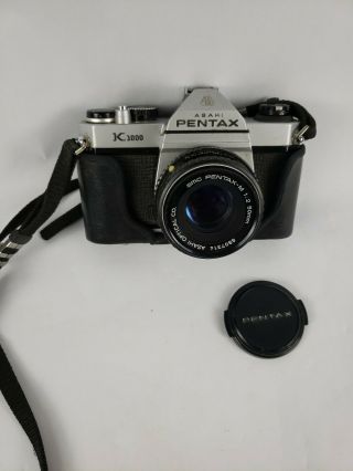 Vintage Pentax K1000 35mm Film Camera With Asahi M 50mm 1:2 Lens