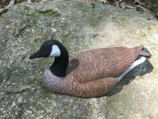 Artisan Hand Carved Painted Wood Canadian Goose (signed Fred Adams 1982)
