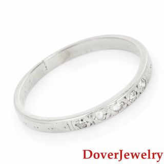 Estate Diamond 18k White Gold Band Ring Nr