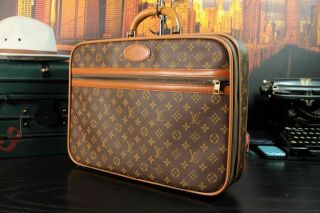 Louis Vuitton Rare Vintage Monogram Leather Canvas Briefcase Attache Laptop Bag