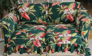 Vintage Hawaiin Sofa Loveseat Cover/ Slipcover
