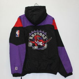 Vintage Toronto Raptors Starter Insulated Pullover Jacket Size Large Purple Red