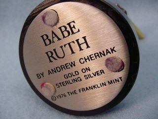 Vintage Franklin Babe Ruth Gold On Sterling Figure 1976 4