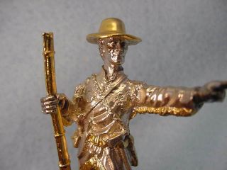Vintage Franklin Daniel Boone Gold On Sterling Figure 1976 4